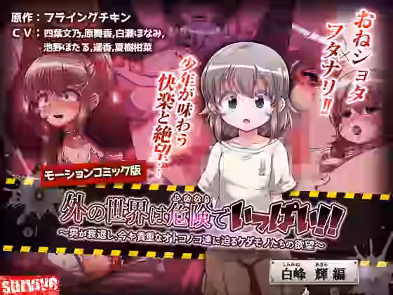 外の世界は危険でいっぱい！！ 〜男が衰退し、今や貴重なオトコノコ達に迫るケダモノたちの欲望〜 （モーションコミック版）【survive】（オリジナル同人）