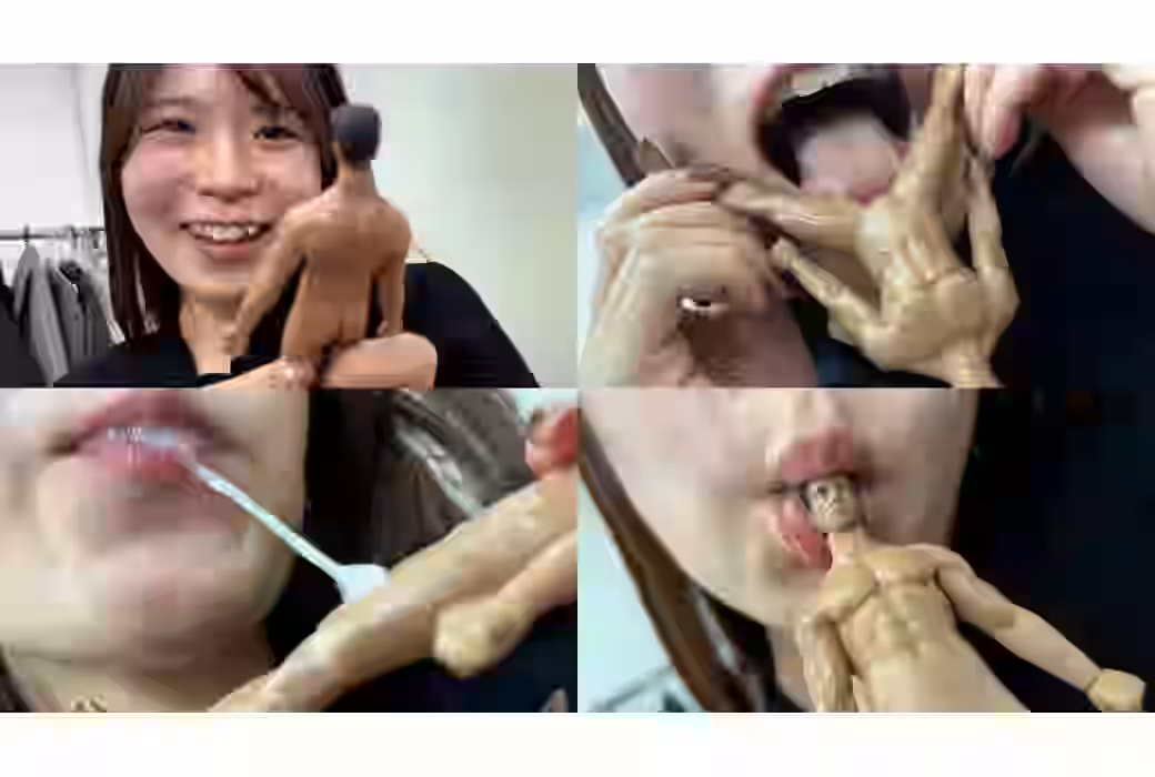 ゆうかちゃんがM男人形を唾液たっぷり舐めまわす（ATBWD01-6）【ペロネ】